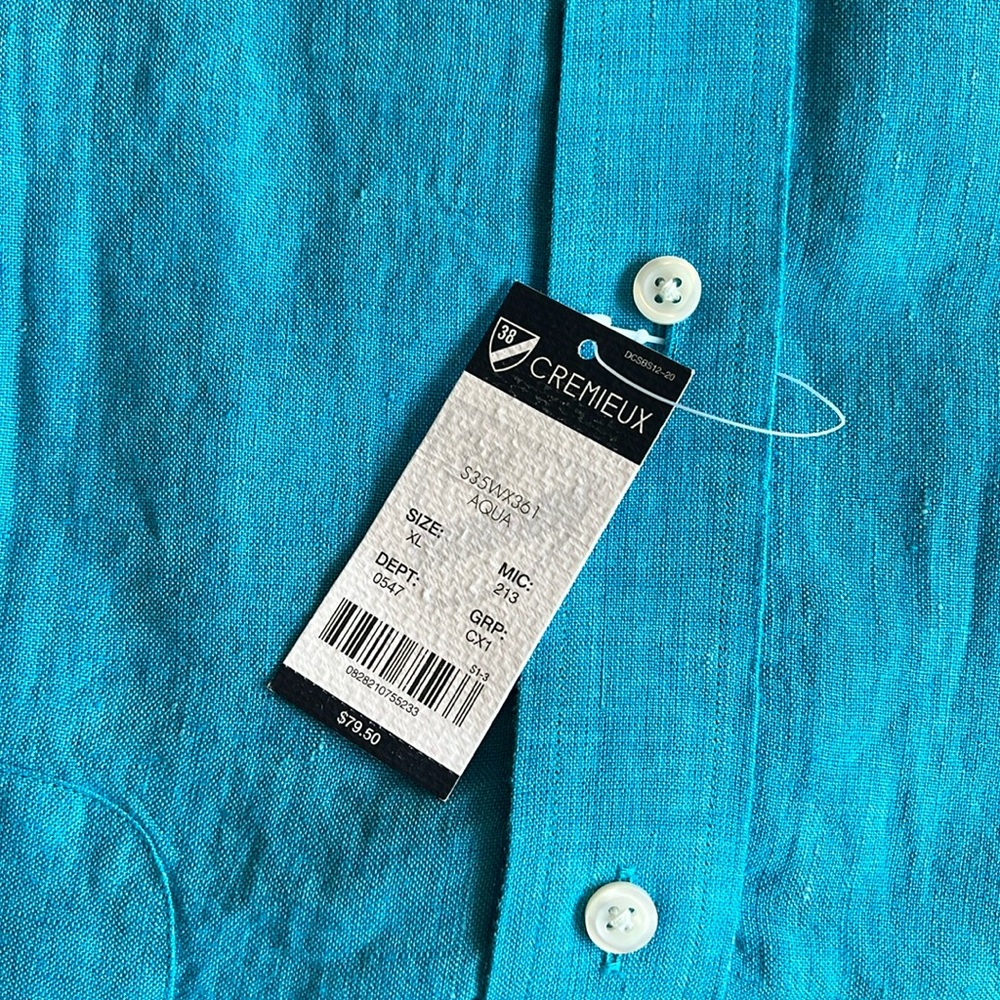 Cremieux 100% linen short sleeve button down shirt, size XL - Picture 6 of 6